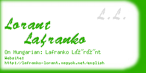 lorant lafranko business card